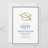 Invitation Moderne Simple Graduation Cap Grad Party (Devant)