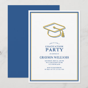 Invitation Moderne Simple Graduation Cap Grad Party