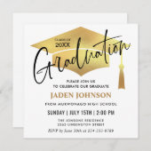 Invitation Moderne Simple Graduation Party QR code (Devant / Derrière)