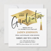 Invitation Moderne Simple Graduation Party QR code (Devant)