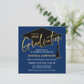 Invitation Moderne Simple Graduation Party QR code (Debout devant)
