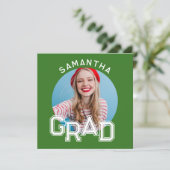 Invitation Moderne Simple High School - Photo Graduation (Debout devant)