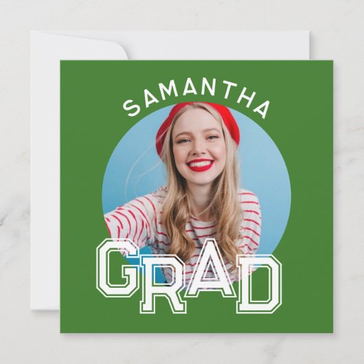 Invitation Moderne Simple High School - Photo Graduation (Devant)