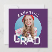 Invitation Moderne Simple High School - Photo Graduation (Devant)