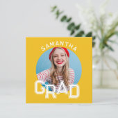 Invitation Moderne Simple High School - Photo Graduation (Debout devant)