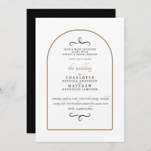 Invitation Moderne simple Les deux parents Mariage géométriqu