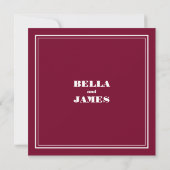 Invitation Moderne Simple Magenta Mariage blanc (Dos)
