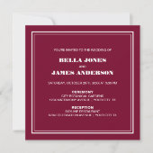 Invitation Moderne Simple Magenta Mariage blanc (Devant)