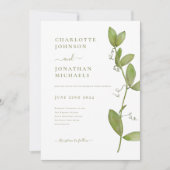 Invitation Moderne Simple Mariage de verdure (Devant)