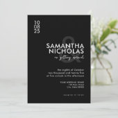 Invitation Moderne simple Mariage noir et blanc (Debout devant)