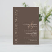 Invitation Moderne Simple Mariage-Pays Brown (Debout devant)