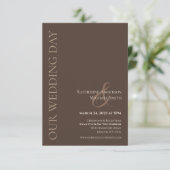 Invitation Moderne Simple Mariage-Pays Brown (Debout devant)