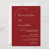 Invitation Moderne Simple Maroon RSVP QR code Mariage (Devant)
