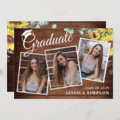 Invitation Moderne Simple Minimaliste 3 PHOTO Graduation Part (Devant / Derrière)