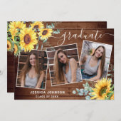 Invitation Moderne Simple Minimaliste 3 PHOTO Graduation Part (Devant / Derrière)