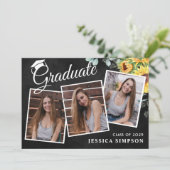 Invitation Moderne Simple Minimaliste 3 PHOTO Graduation Part (Debout devant)