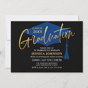 Invitation Moderne Simple Minimaliste Graduation Party QR cod