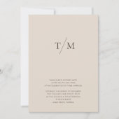 Invitation Moderne simple Monogramme Sand Mix & Match Mariage (Devant)