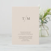 Invitation Moderne simple Monogramme Sand Mix & Match Mariage (Debout devant)