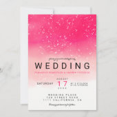 Invitation Moderne simple néon rose ombre mariage (Devant)