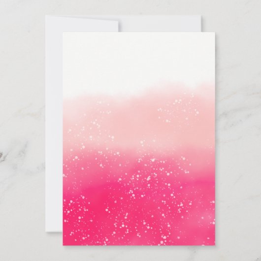 Invitation Moderne simple néon rose ombre mariage (Dos)