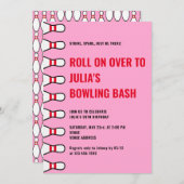 Invitation Moderne Simple N'Importe Quel Âge Pink Bowl fête d (Devant / Derrière)