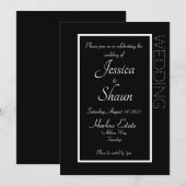 Invitation Moderne Simple Noir (Devant / Derrière)