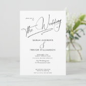 Invitation Moderne Simple Noir & Blanc (Debout devant)