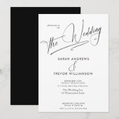 Invitation Moderne Simple Noir & Blanc (Devant / Derrière)