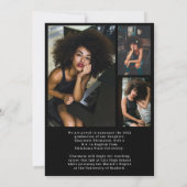 Invitation Moderne simple noir & blanc Arc Photo Graduation (Dos)