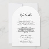 Invitation Moderne Simple Noir & Blanc Romantique Chic Mariag (Dos)