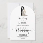 Invitation Moderne Simple Noir & Blanc Romantique Chic Mariag (Devant)