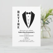 Invitation Moderne Simple Noir Blanc Tuxedo 50e anniversaire (Debout devant)