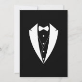 Invitation Moderne Simple Noir Blanc Tuxedo 50e anniversaire (Dos)