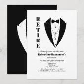Invitation Moderne Simple Noir Blanc Tuxedo 50e anniversaire (Devant / Derrière)