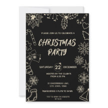 Moderne Simple Noir et Or Élégant Noël