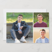 Invitation Moderne Simple Noir Grad 4e Diplôme Photo (Dos)