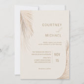 Invitation Moderne Simple Palm Feuille Mariage (Devant)