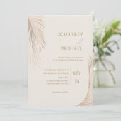 Invitation Moderne Simple Palm Feuille Mariage (Debout devant)