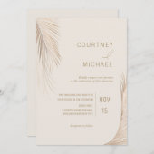 Invitation Moderne Simple Palm Feuille Mariage (Devant / Derrière)