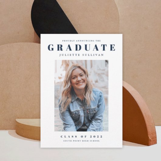 Invitation Moderne Simple Photo Propre Graduation