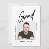 Invitation Moderne Simple Photo Script Graduation Party (Devant)