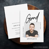 Invitation Moderne Simple Photo Script Graduation Party
