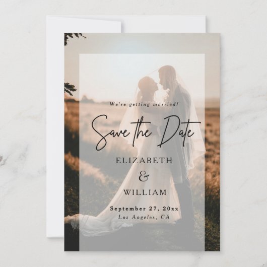 Invitation Moderne simple photo superposition mariage Enregis (Devant)