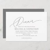 Invitation Moderne Simple Propre, répétition Mariage et dîner (Devant / Derrière)