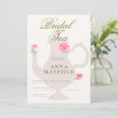 Invitation Moderne simple Rose Floral Boho Bridal Tea Party (Debout devant)