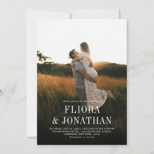 Invitation Moderne Simple Rustique Pays Chic Mariage Photo