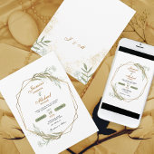 Invitation Moderne Simple Sage Green Daisy Floral Elegant Gol