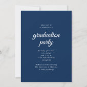 Invitation Moderne Simple Script Blue Photo Graduation (Dos)