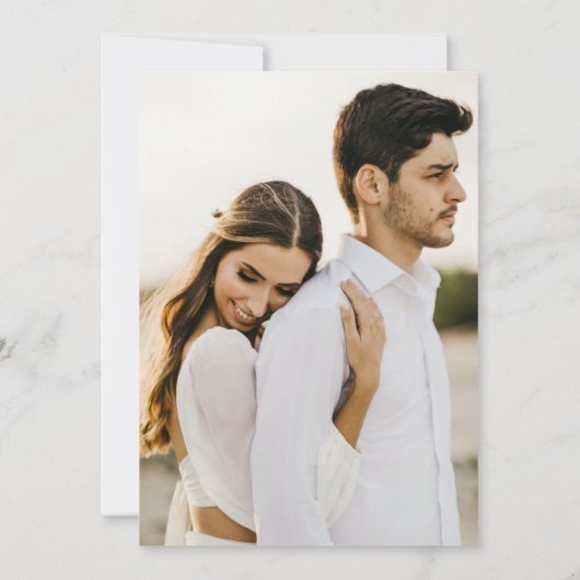 Invitation Moderne Simple Script Calligraphie Photo Mariage I (Dos)